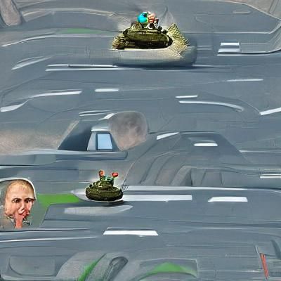 Vladimir Putin Drives a Tank