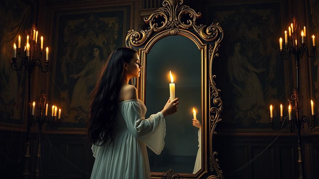 Mystical Castle Sleepwalker's Surreal Reflection