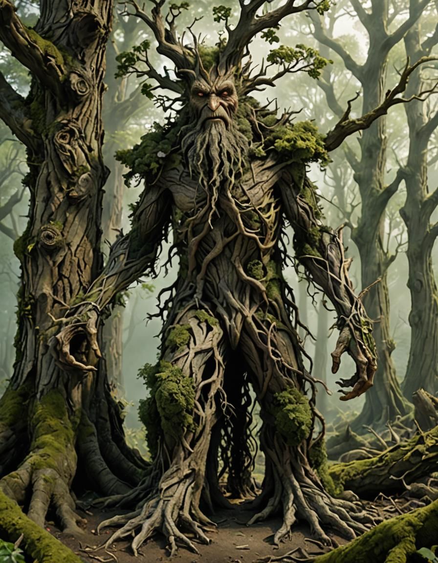 Treebeard Fused with Tree: A Full Body Transformation
