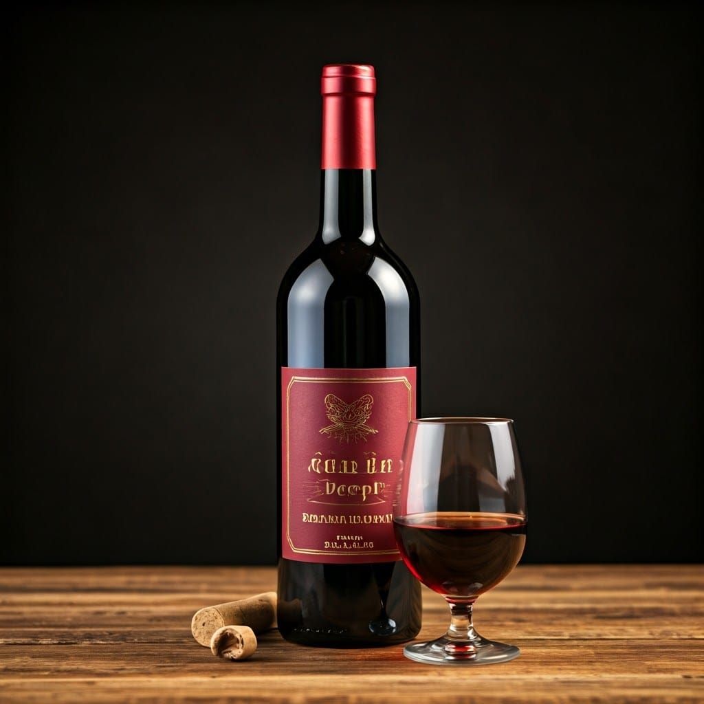 Rich Ruby Wine in Deep, Velvety Darkness