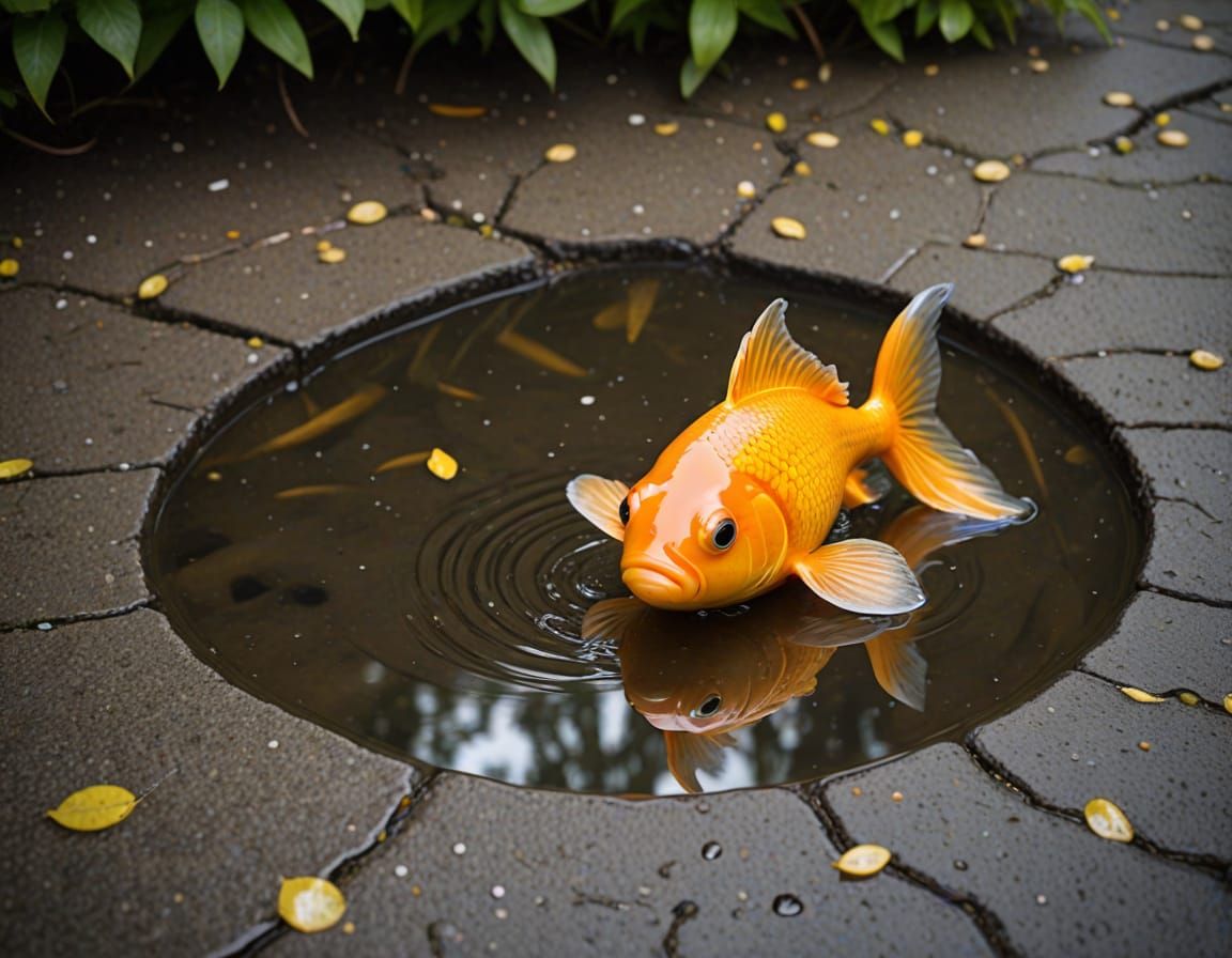 Majestic Gold Fish in Miniature Oasis