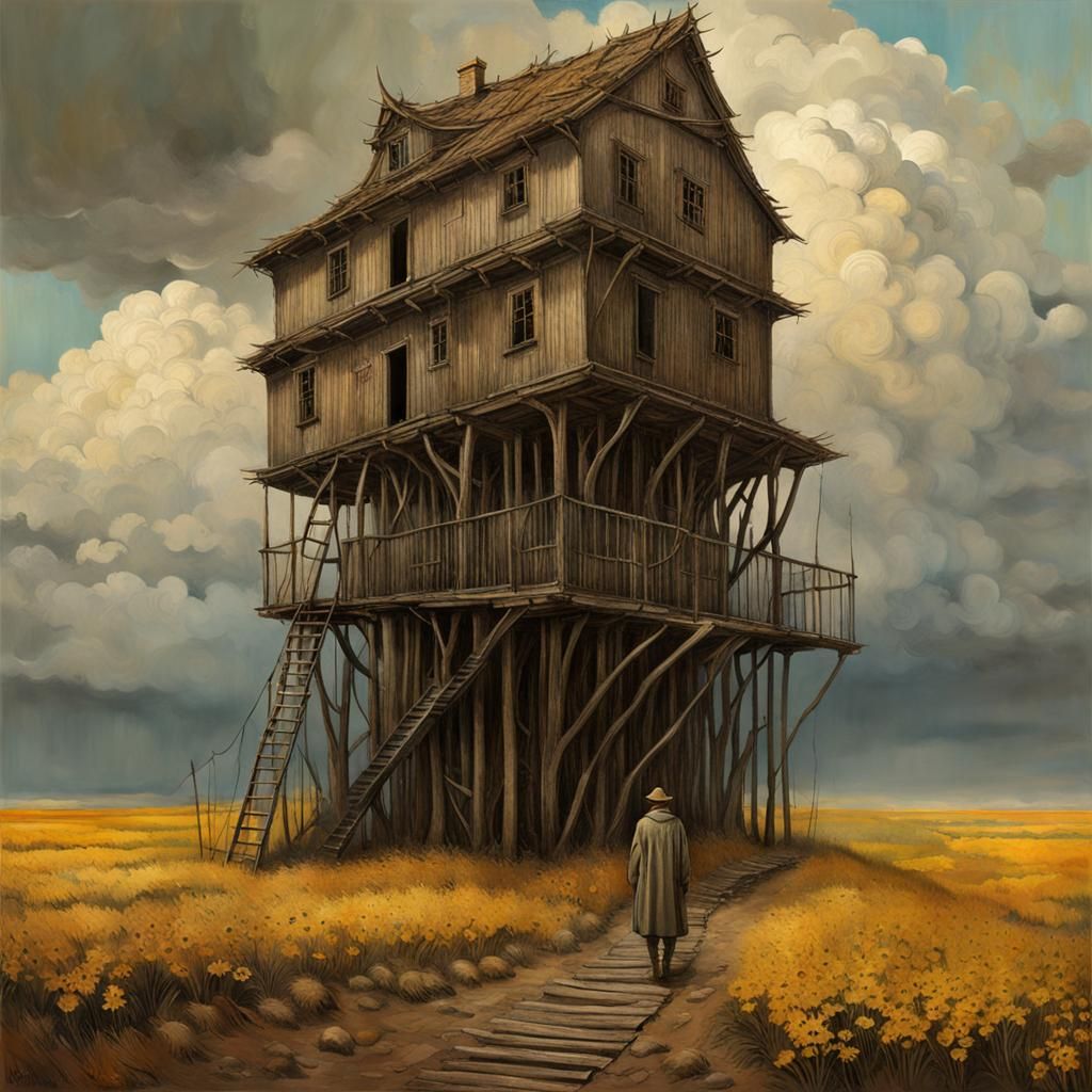 Utopian World in Surreal Hyperrealistic Style