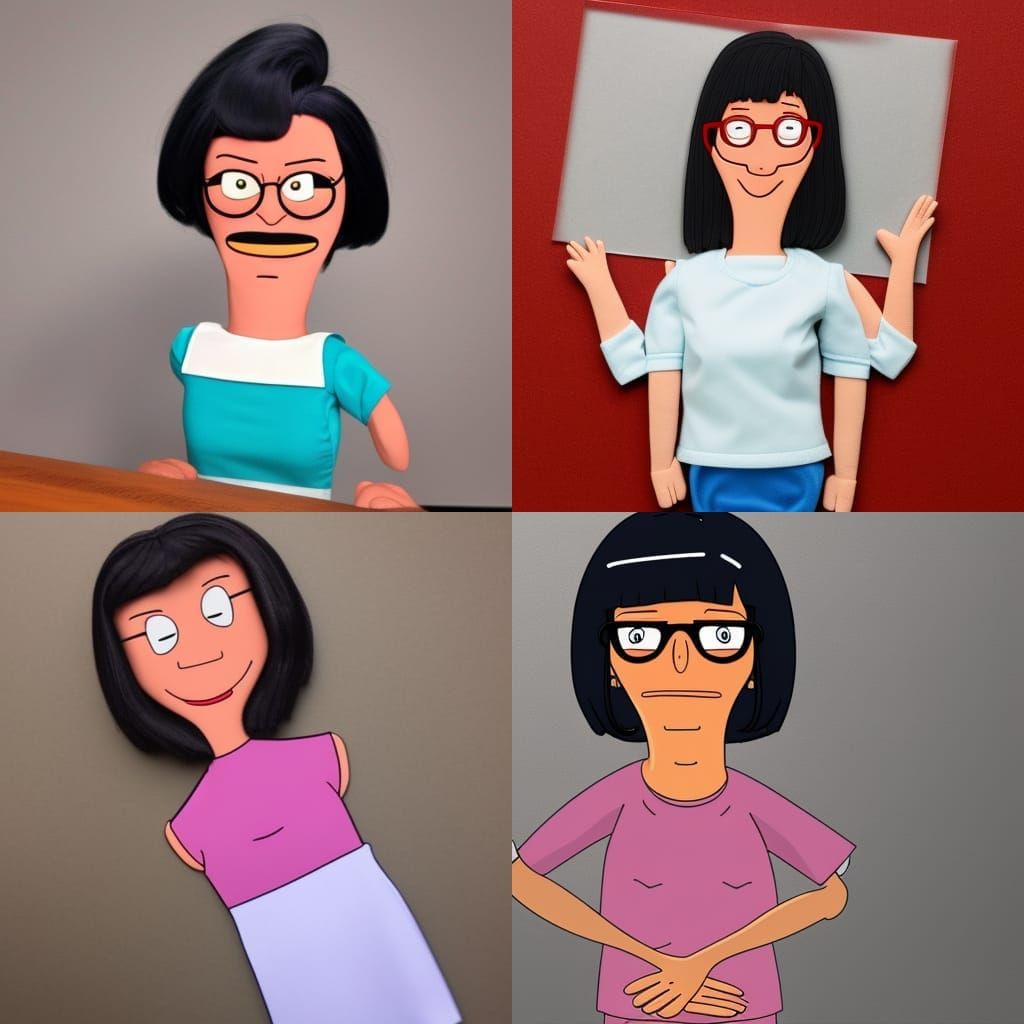 Hyperrealistic Puppet of Linda Belcher with Dead Eyes