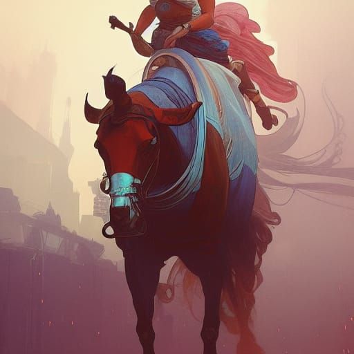 Dynamic Concept Art in Orange and Teal