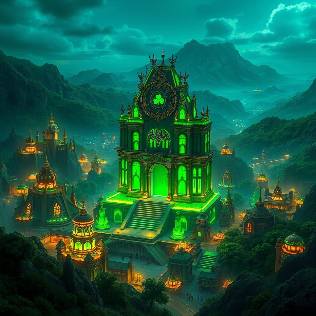 Wakanda St Patrick's Day Celebration in Vibrant Fantasy Styl...