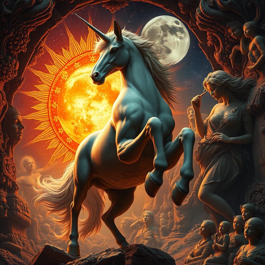 Centaur Masterpiece in Astrophotography and Etching Style