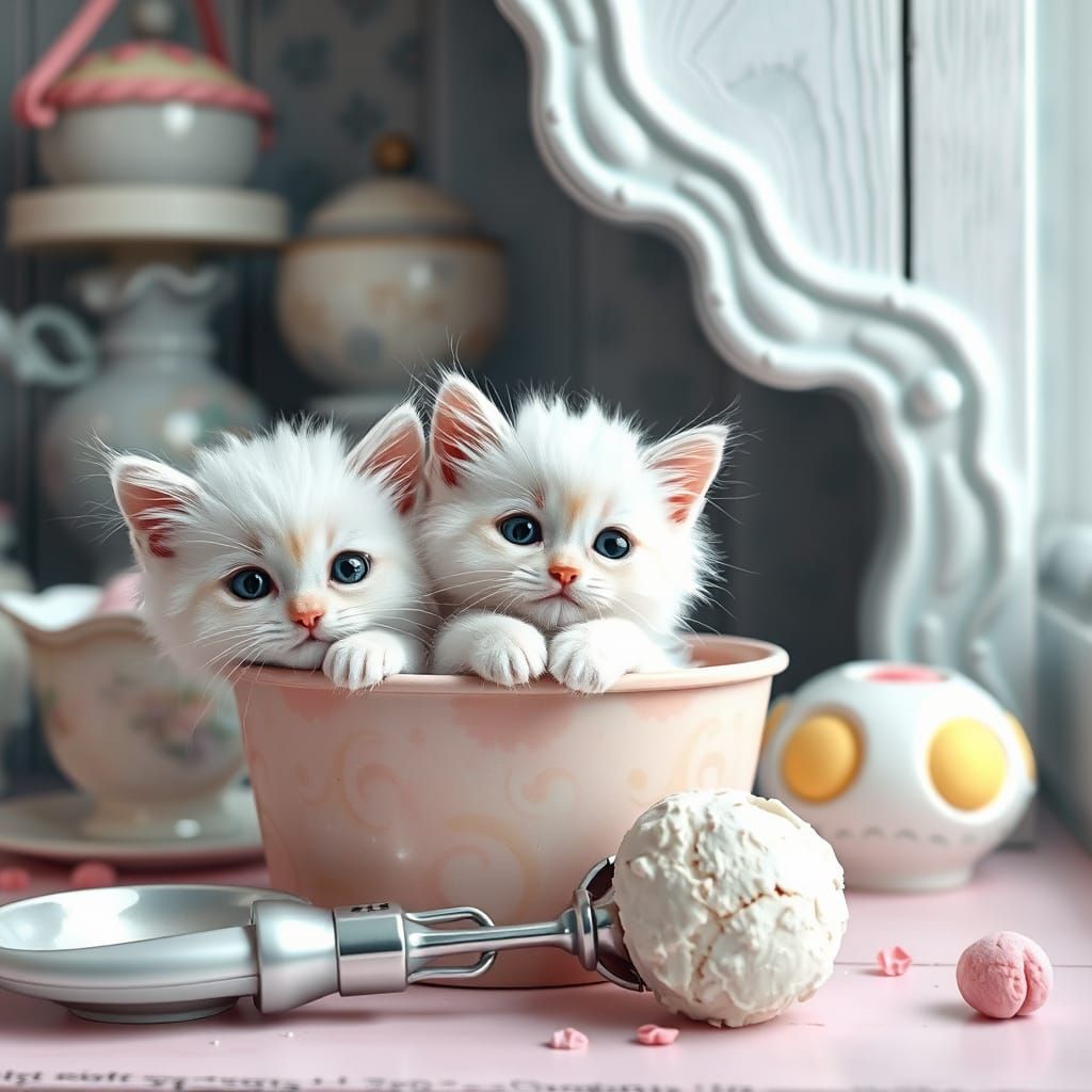 Candy Art Kittens in Ice Cream Carton