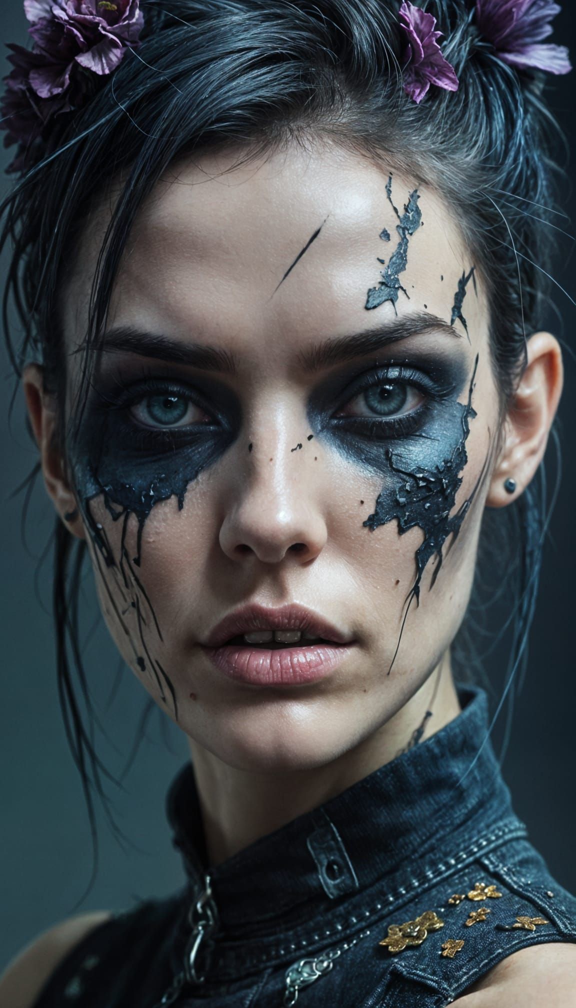 Rebellious Rockstar in Post-Grunge Aesthetic