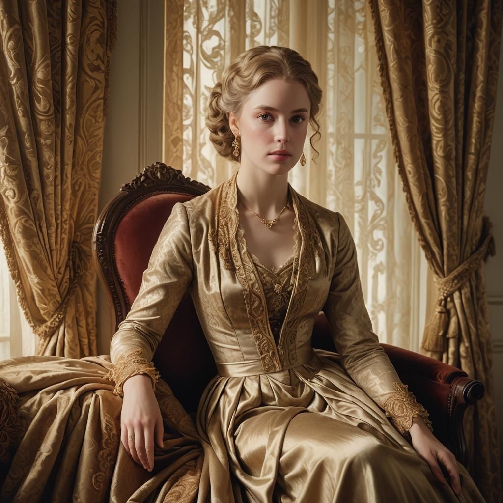Neoclassical Portrait in Soft Golden Light