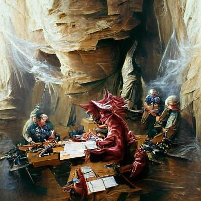 Dungeons & Dragons Scene in Oil Paint