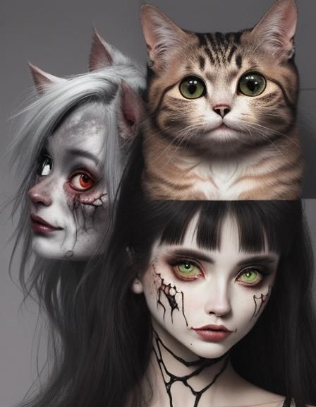 Chaotic Cat-Girl Amalgamation: Fluffy Body Horror Beauty