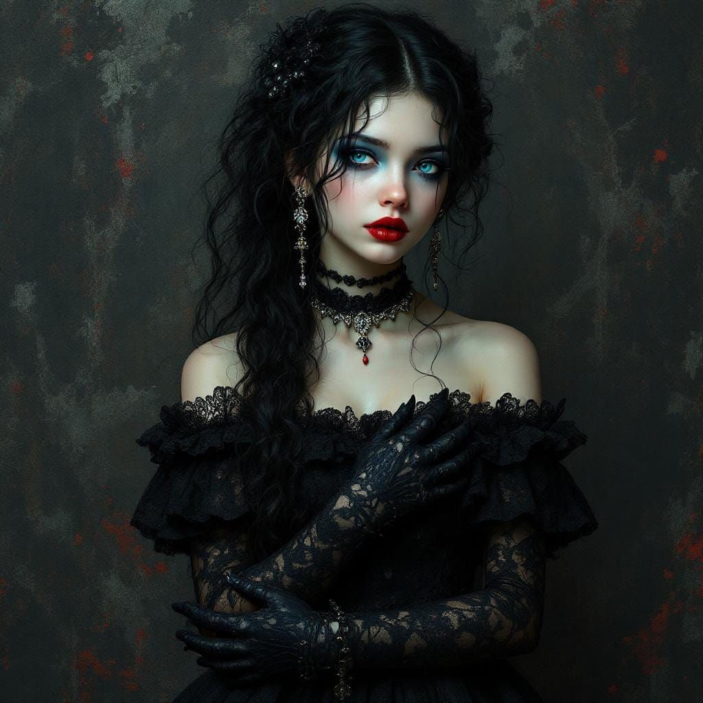 Gothic Girl in Dark Fantasy Style