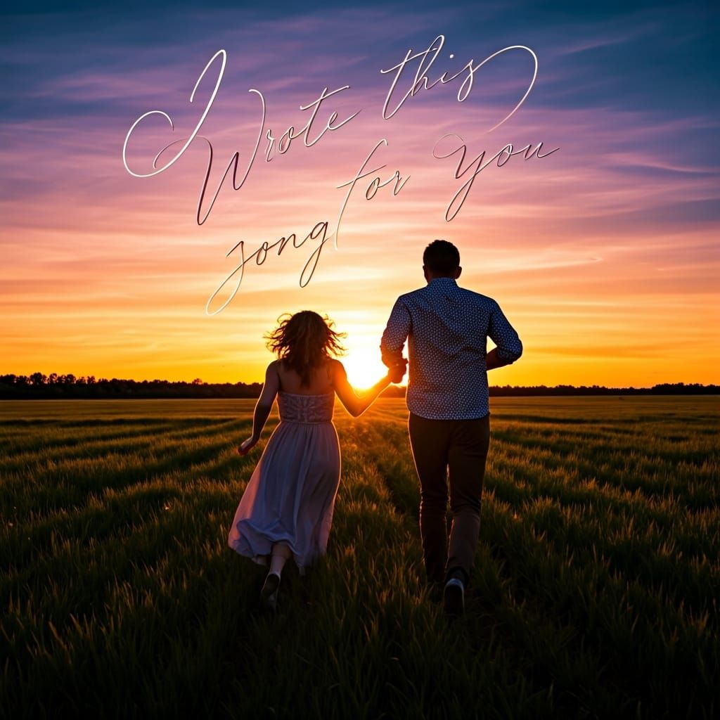 Couple in Field at Dusk, Hyperrealistic Art