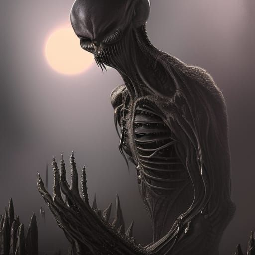 Cinematic Vampire Alien Digital Matte Painting