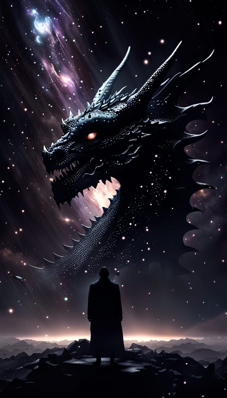 Macabre Dragon God Observes a Tiny Galaxy