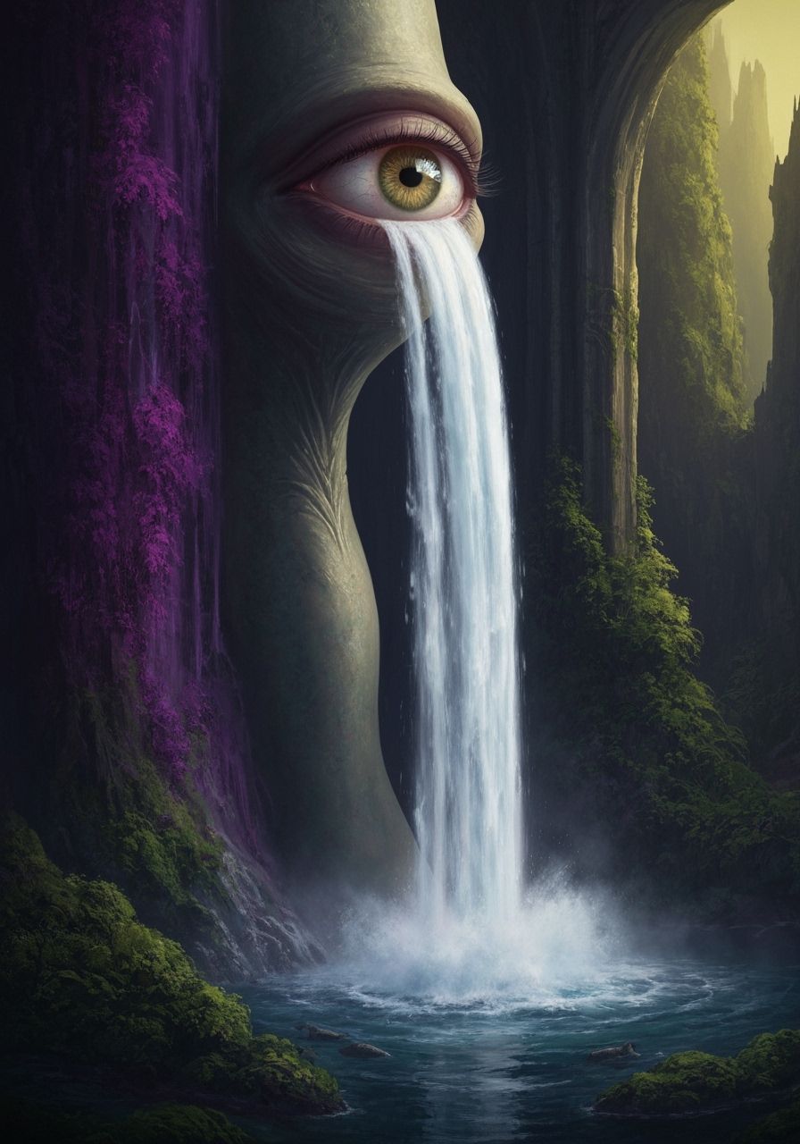 Waterfall on Snail's Back: Fantasy Jungle Cascade