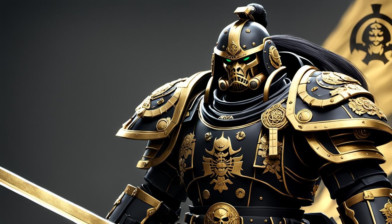 Warhammer 40K Space Marine Samurai in Anime Style