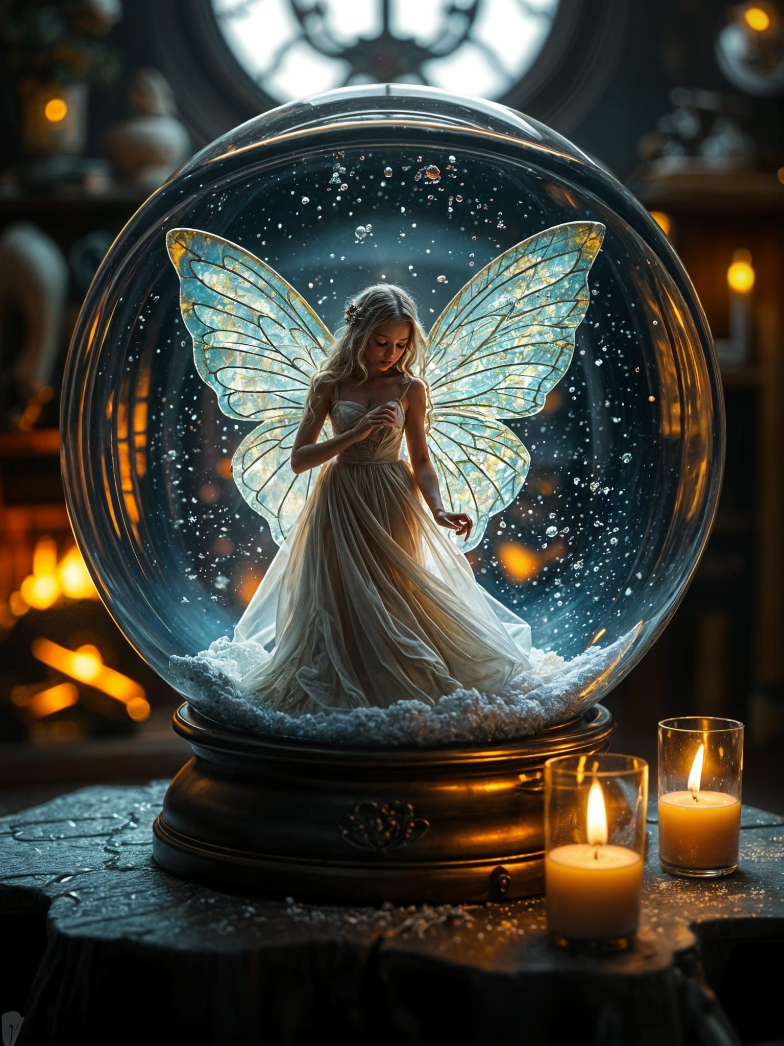 Fairy in a Crystal Snow Globe Masterpiece
