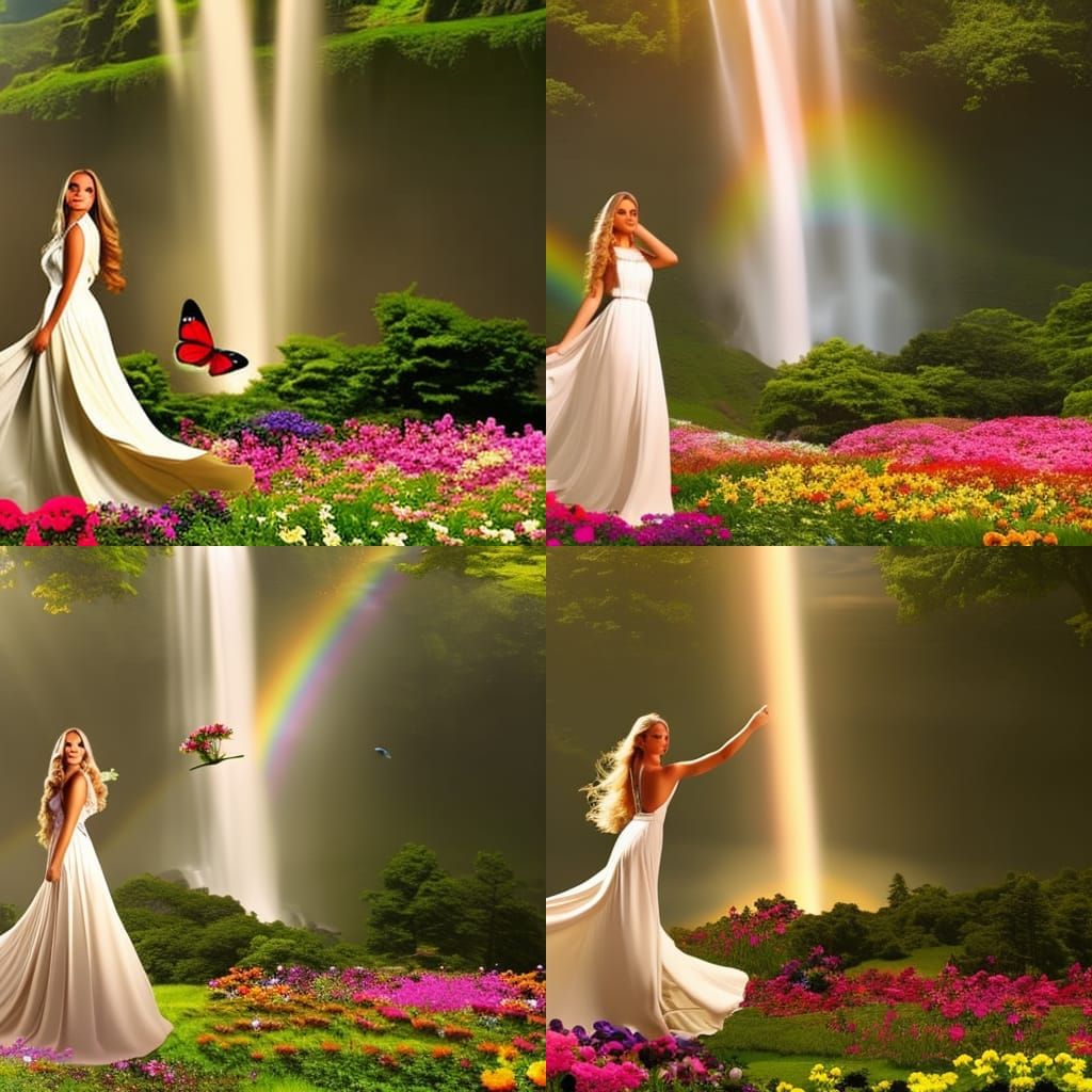 Sunset Beach Swing: A Hyperrealistic Digital Garden