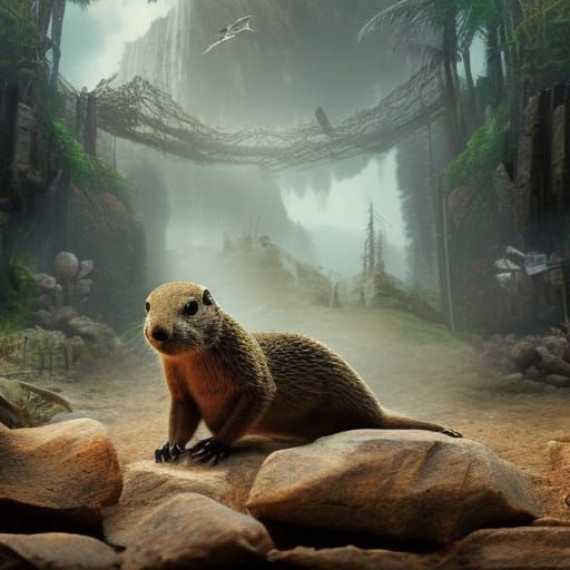Epic Groundhog in Detailed Matte Painting