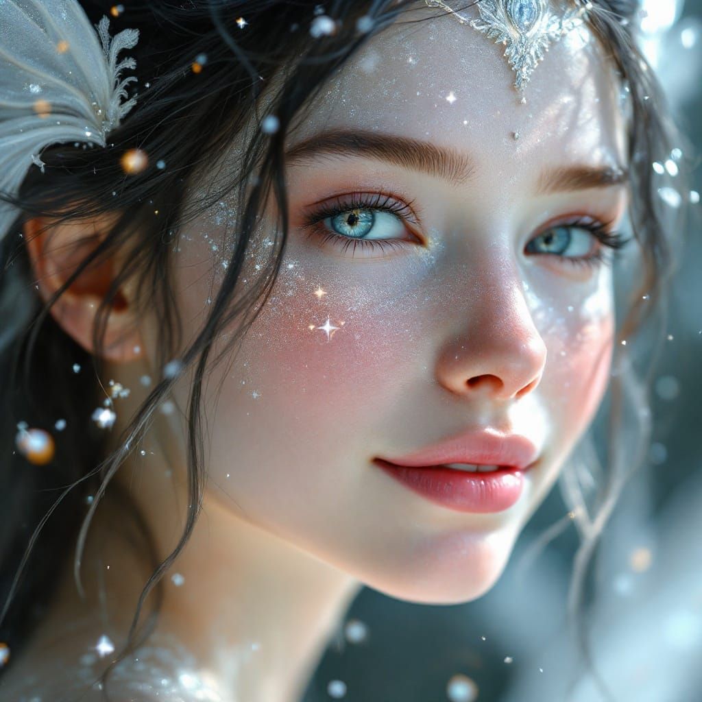 Ethereal Fae Queen with Delicate Wings in Hyper-Realistic St...