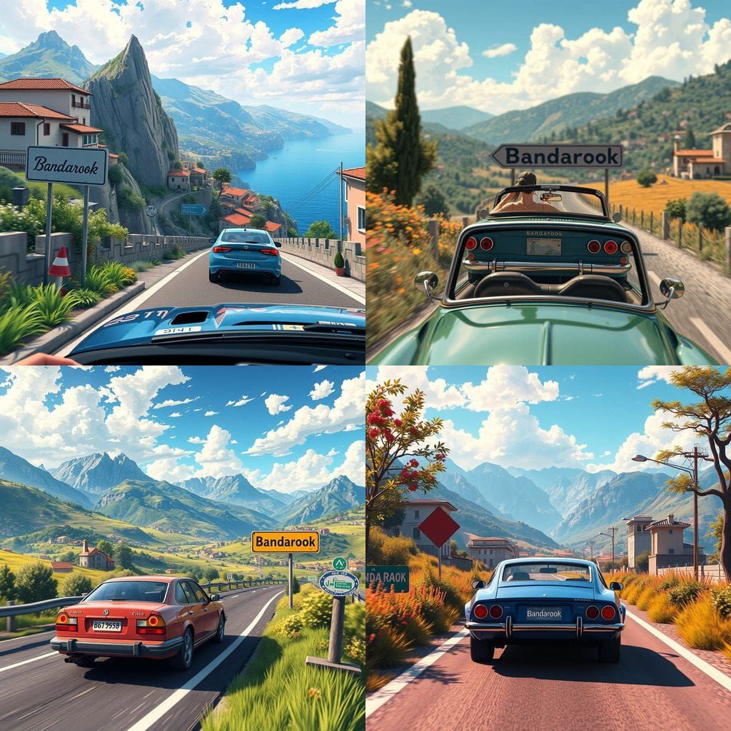 Ethereal Italian Road Trip in Vibrant Anime Style