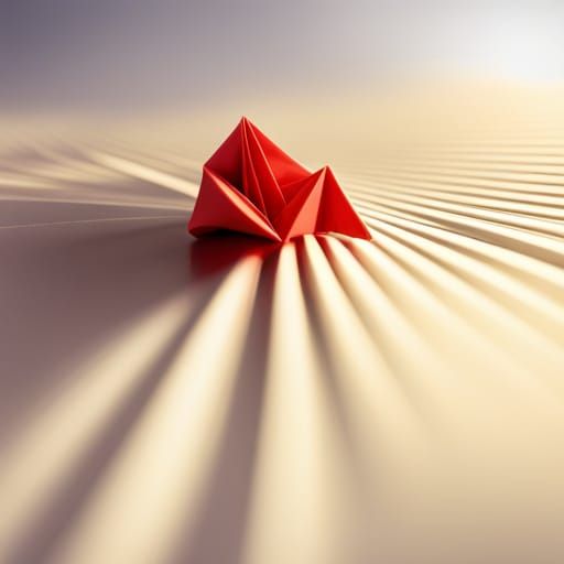 Origami Paper Folds Papercraft in Soft Focus