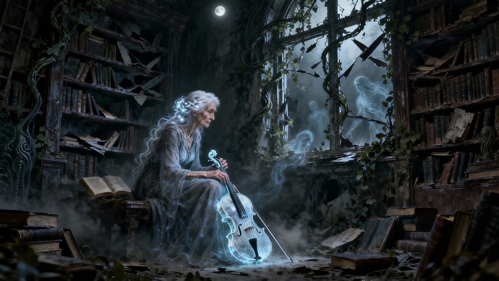 Ethereal Elder by Spectral Violin in Overgrown Library