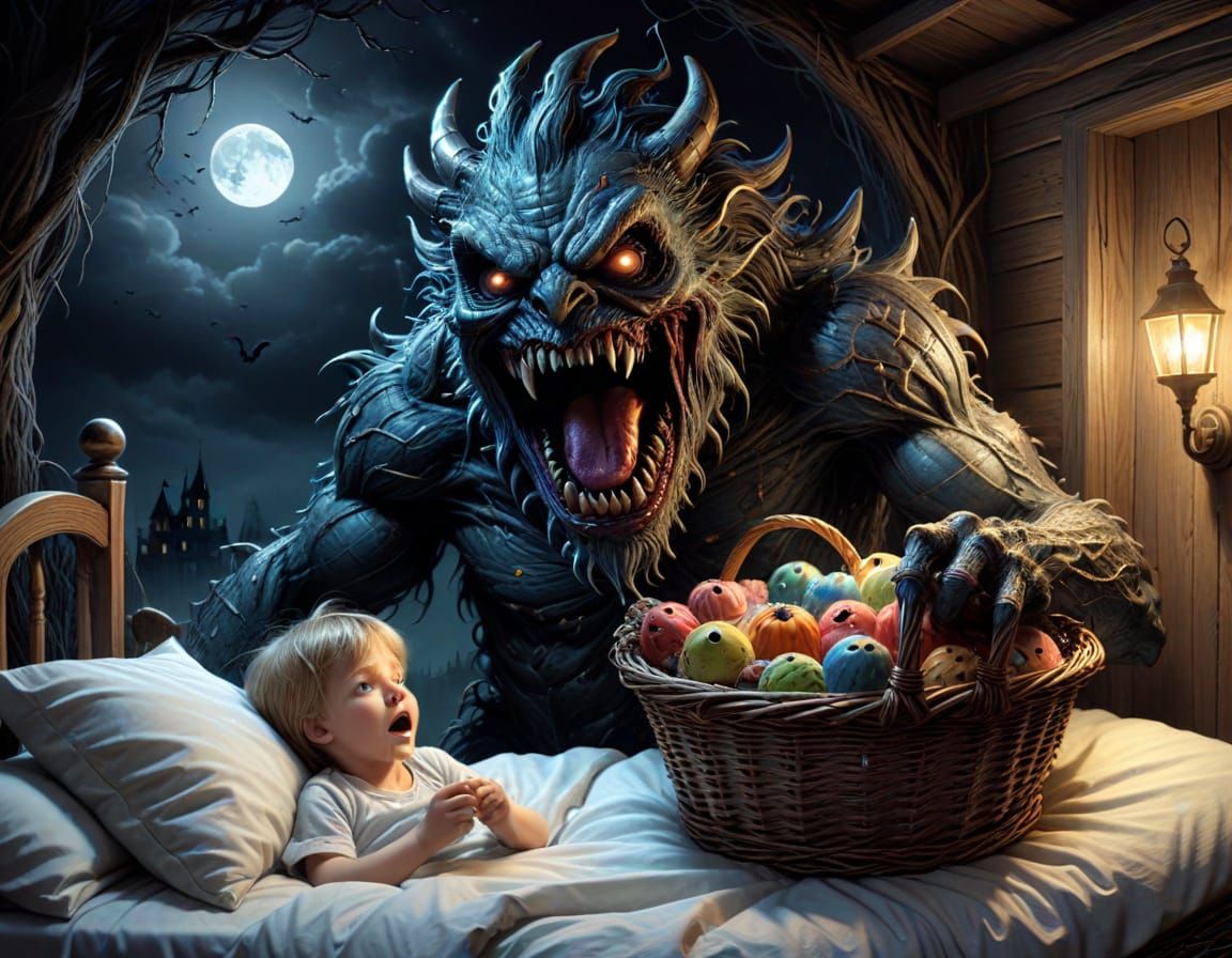 Scary Monster Steals Dreams From Sleeping Children