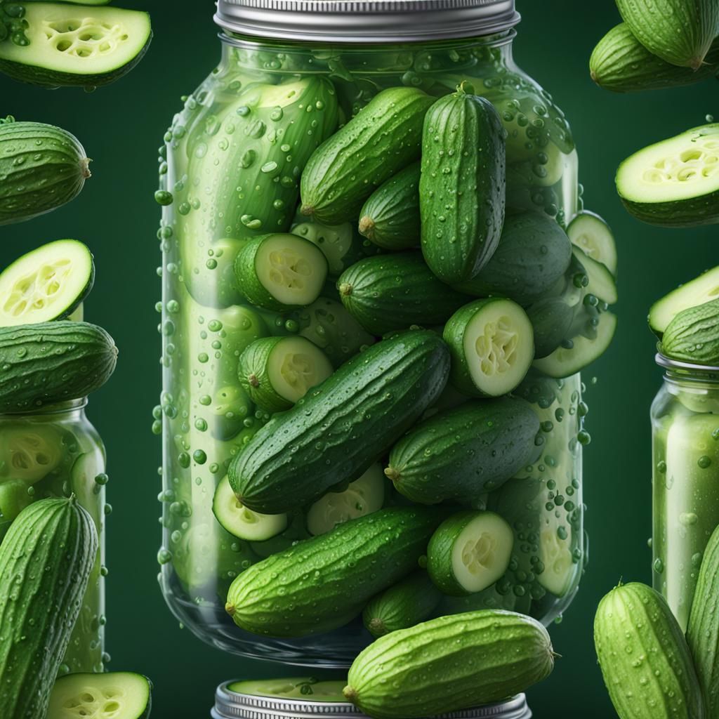 Cucumbers in a Jar: Detailed Matte Painting