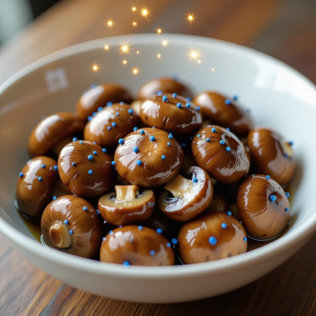 Enchanted Mushrooms With Dancing Light Motes