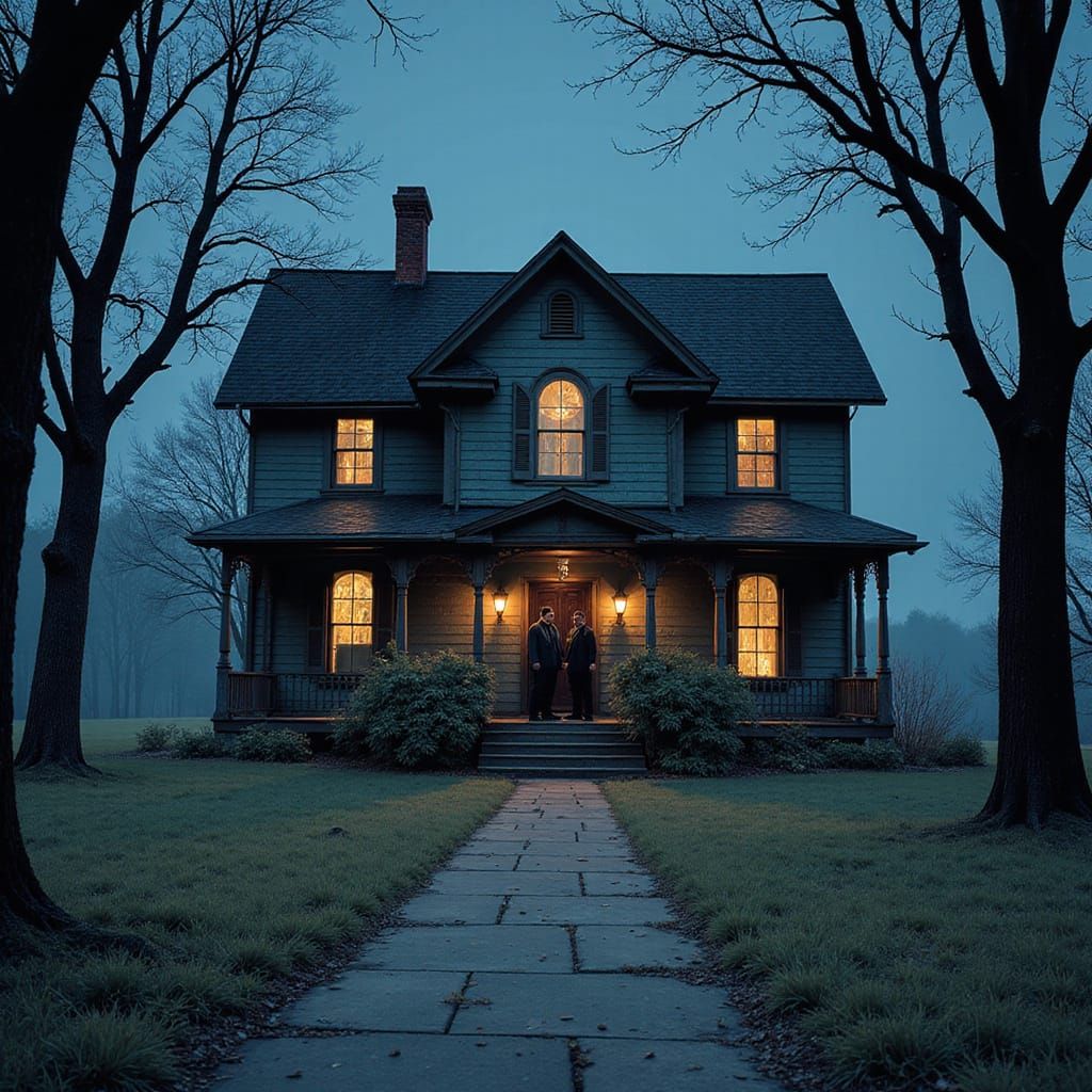 Spooky Haunted House in Manga Style