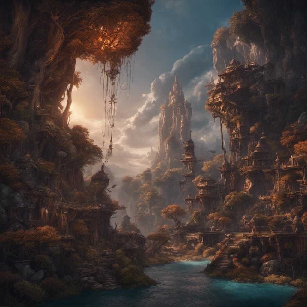 Fantastical Matte Painting in Deep Color