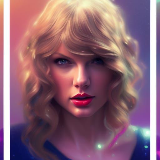 Sparkling Portrait in Art Nouveau Style