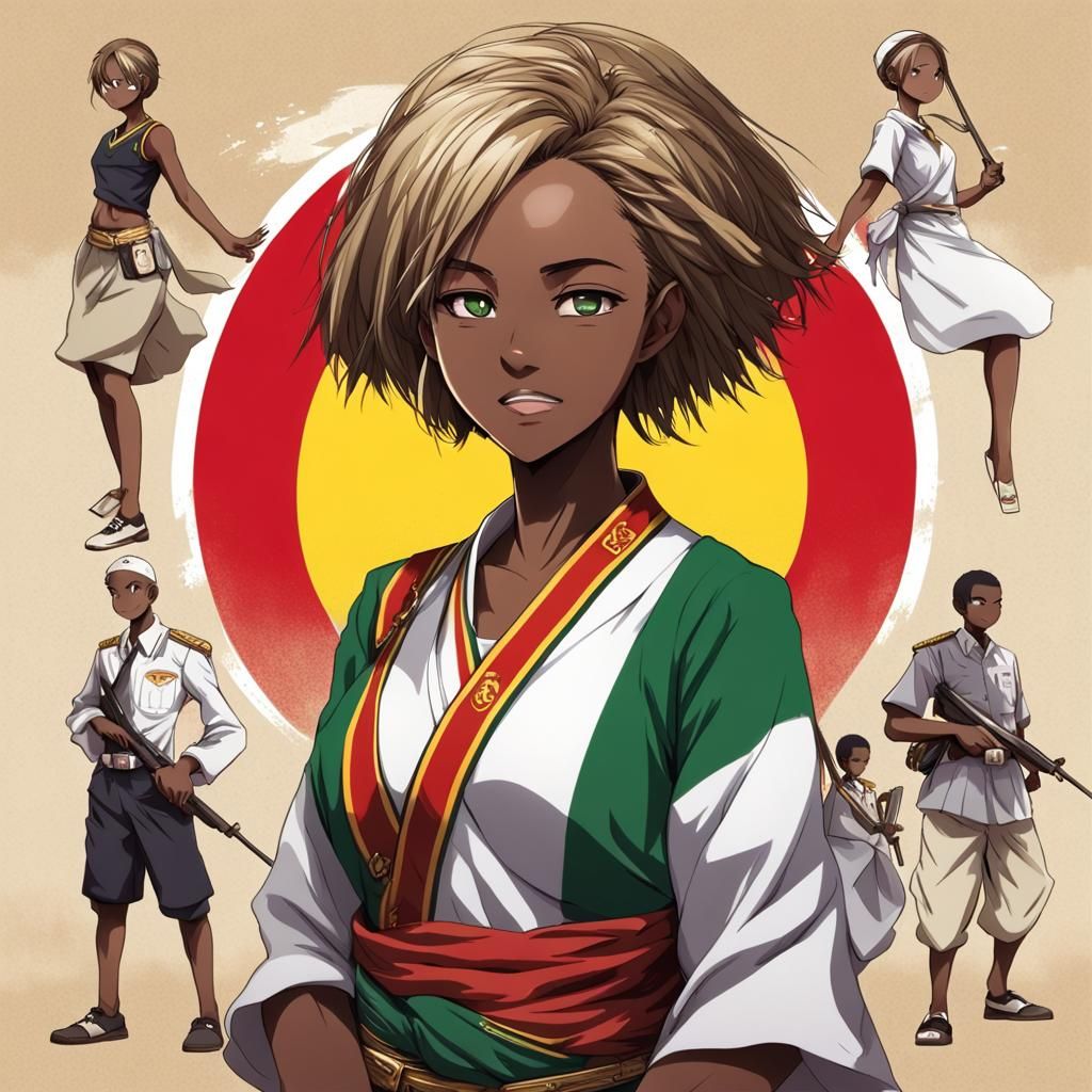 Mozambique Personified in Anime Style