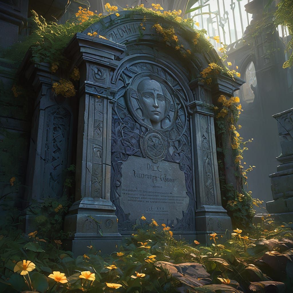 Ancient Tombstone Lost to Time in Mysterious Twilight