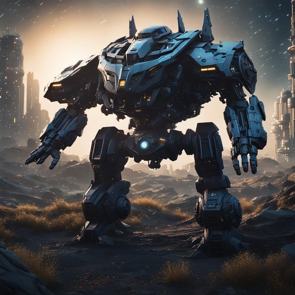 Batman Defends Ukraine: Epic Sci-Fi Landscape