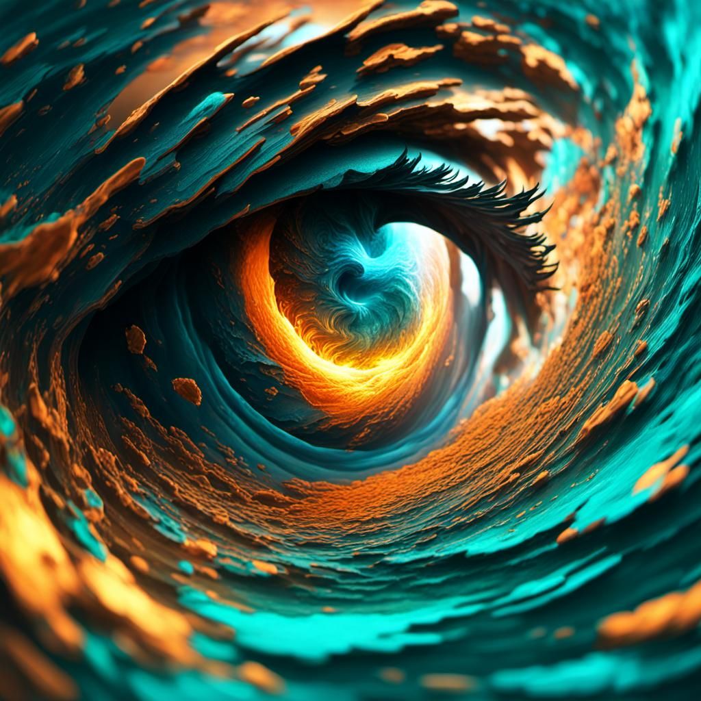 Storm in the ocean - the eye of the storm. 8k resolution con...