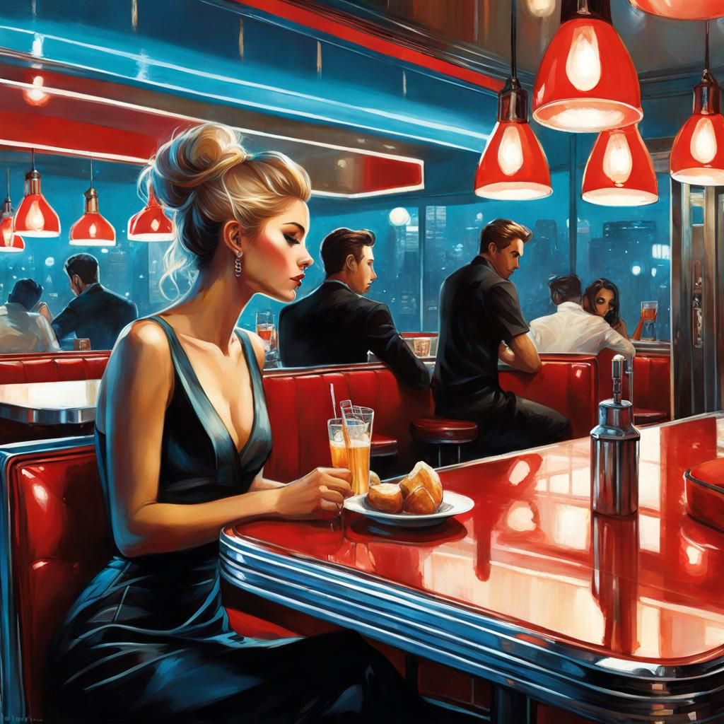 At The Counter of an American Diner