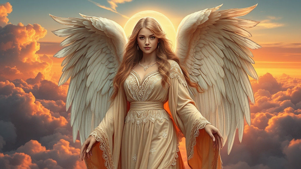Majestic Angel in Hyperrealistic Style