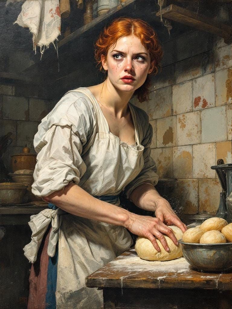 Redhead Baker: Visceral Impasto Painting in Expressionist St...