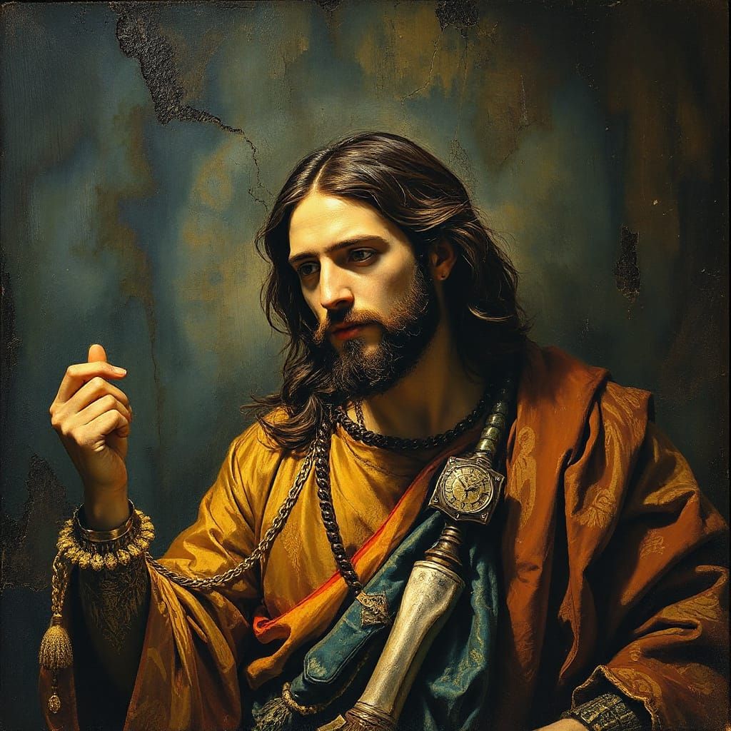 Jesus in Steampunk Style with Dynamic Lighting