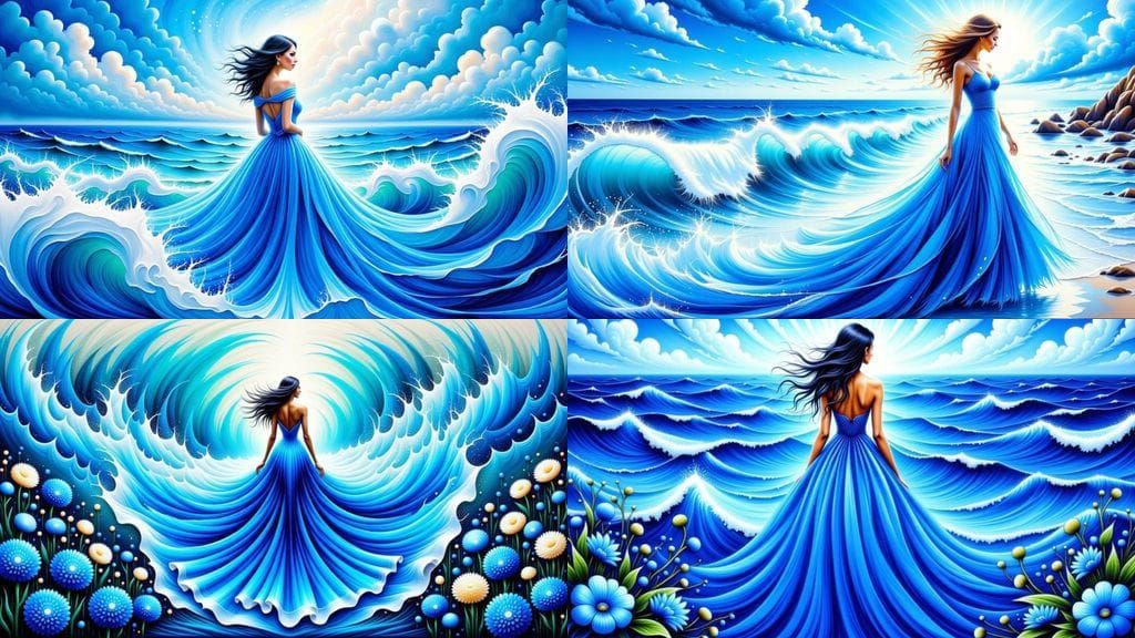 Blue Wedding Vision: Abstract Acrylic Impasto Painting