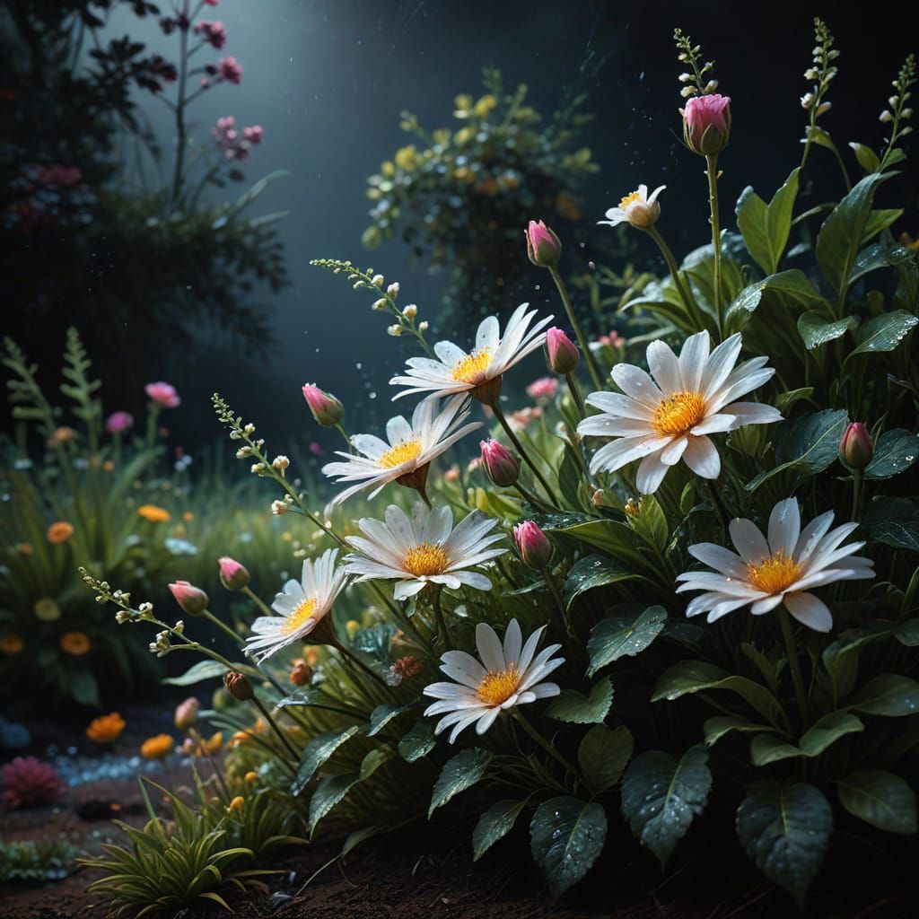 Hyper-Realistic Spring Garden of Eden in Oil Painting Style