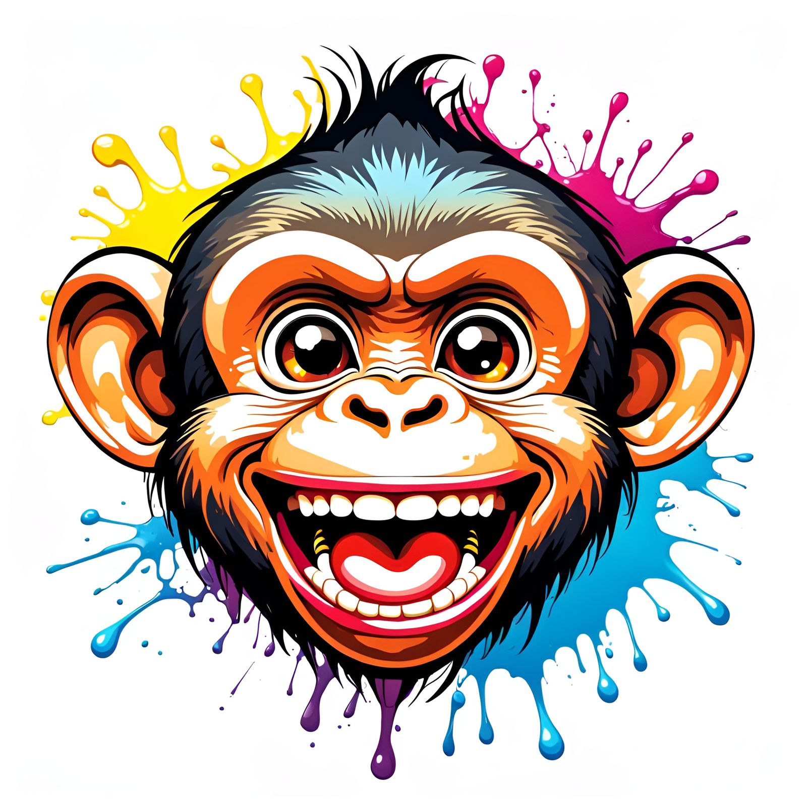Playful Monkey Vector Logo in Graffiti Art Style