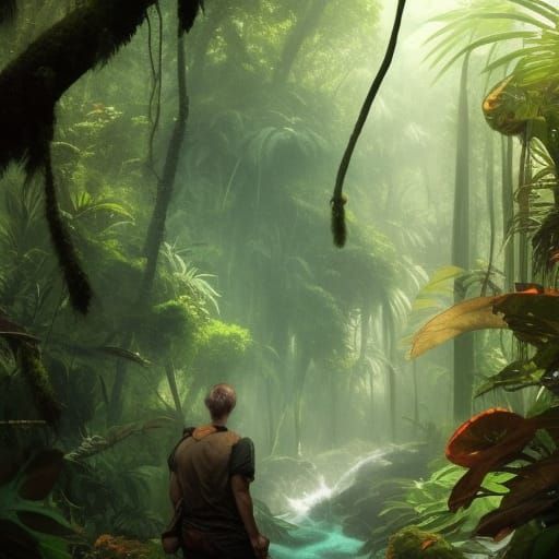 Tropical Forest Portrait in Hyperrealistic Style