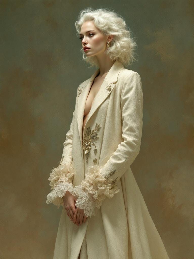 Ethereal Model in Art Nouveau Style Fashion Editorial