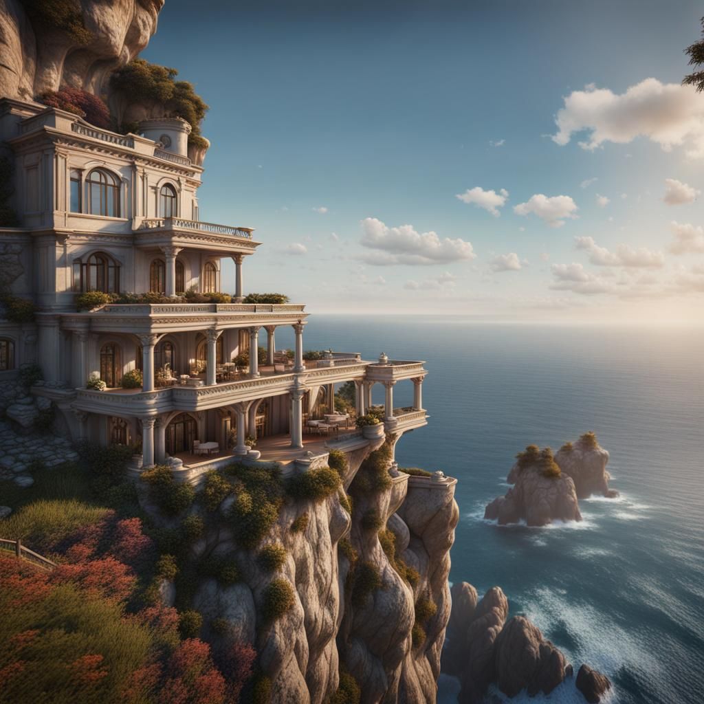 Luxury Cliffside Villa Concept Art