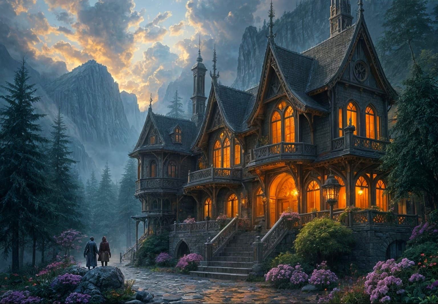 Ethereal Fantasy Landscape in Detailed Matte Painting Style