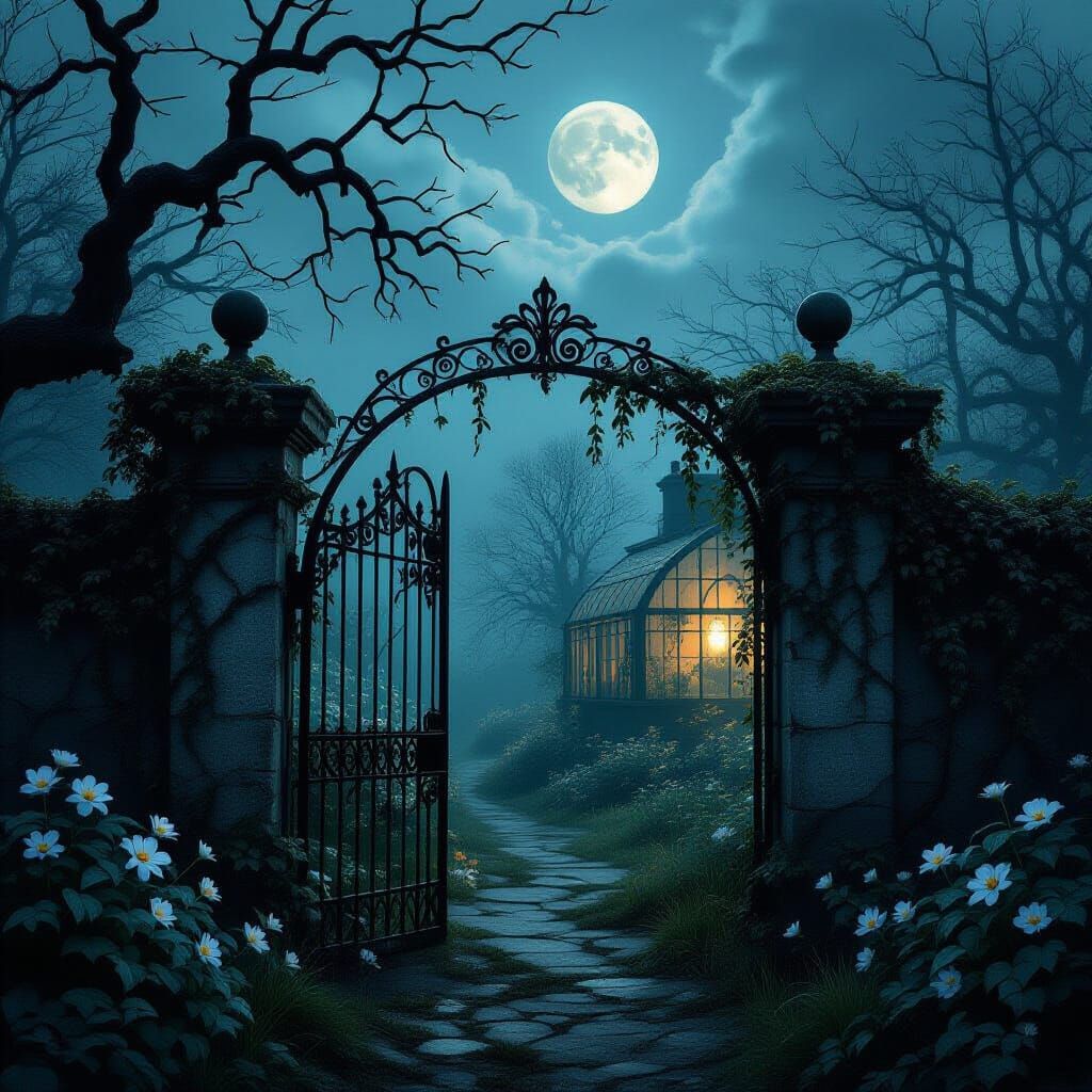 Eerie Mystical Garden with Whispering Flowers